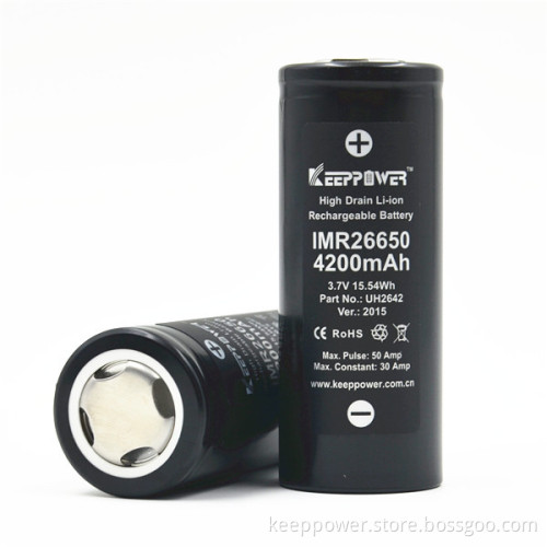 IMR26650 4200mAh KeepPower 3.7V 50A high discharge imr 26650 battery UH2642